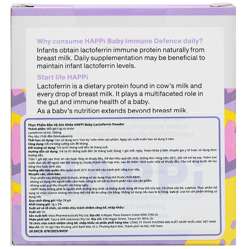 Thực phẩm bảo vệ sức khỏe Happi Baby Lactoferrin Powder - 2